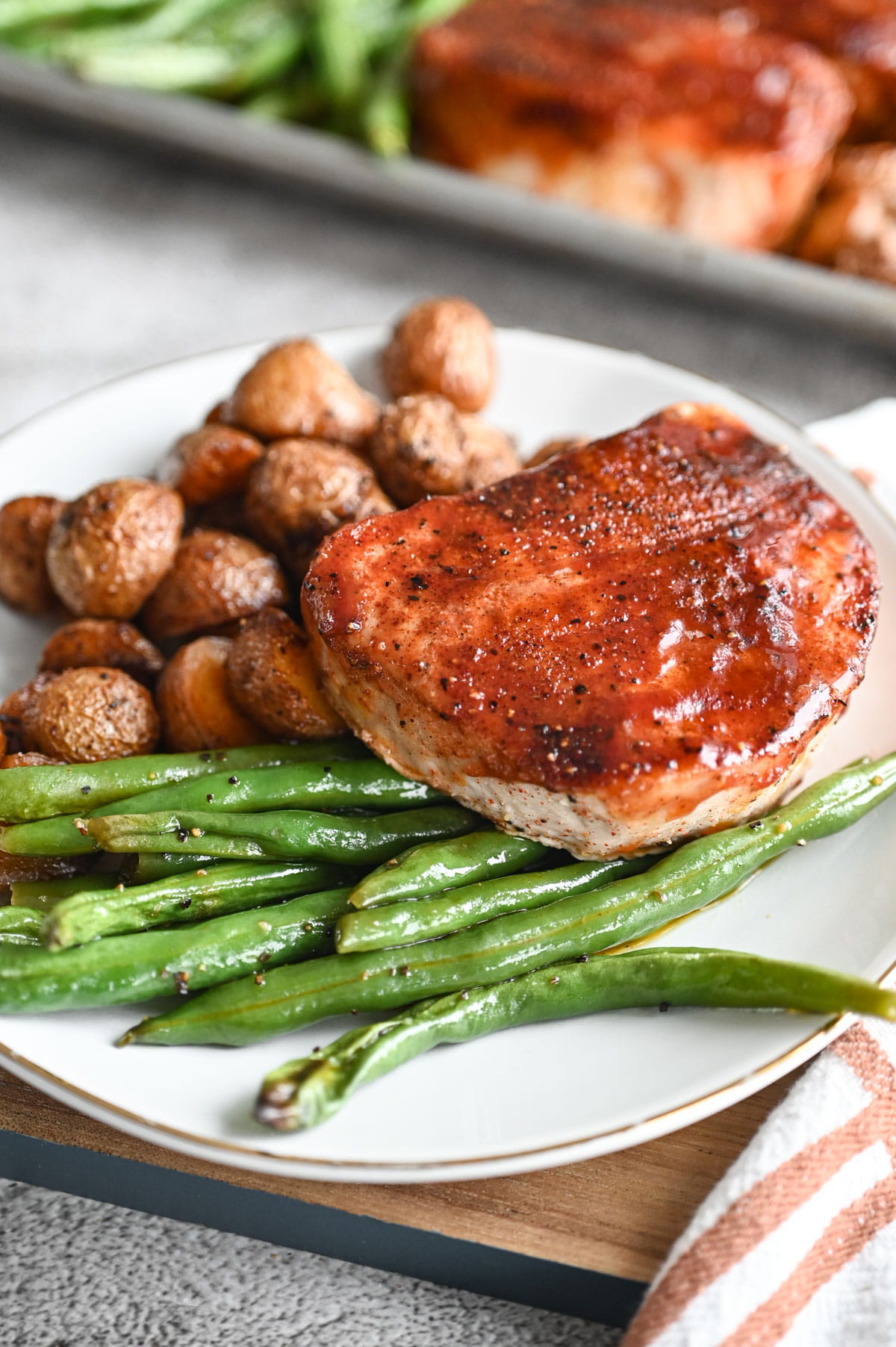 BBQ Pork Chop Sheet Pan Meal