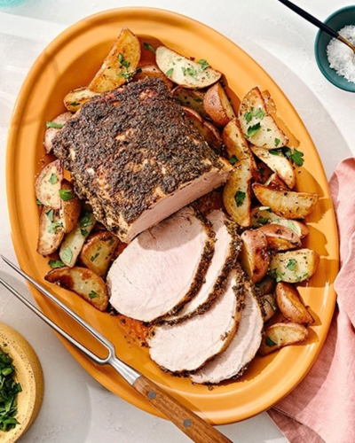 Roasted Rosemary Pork Loin with Crispy Potatoes